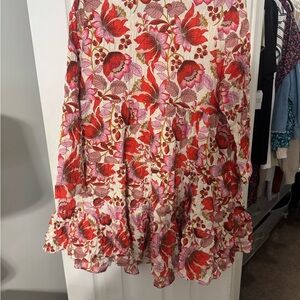 Zara Red and Pink Floral Dress
